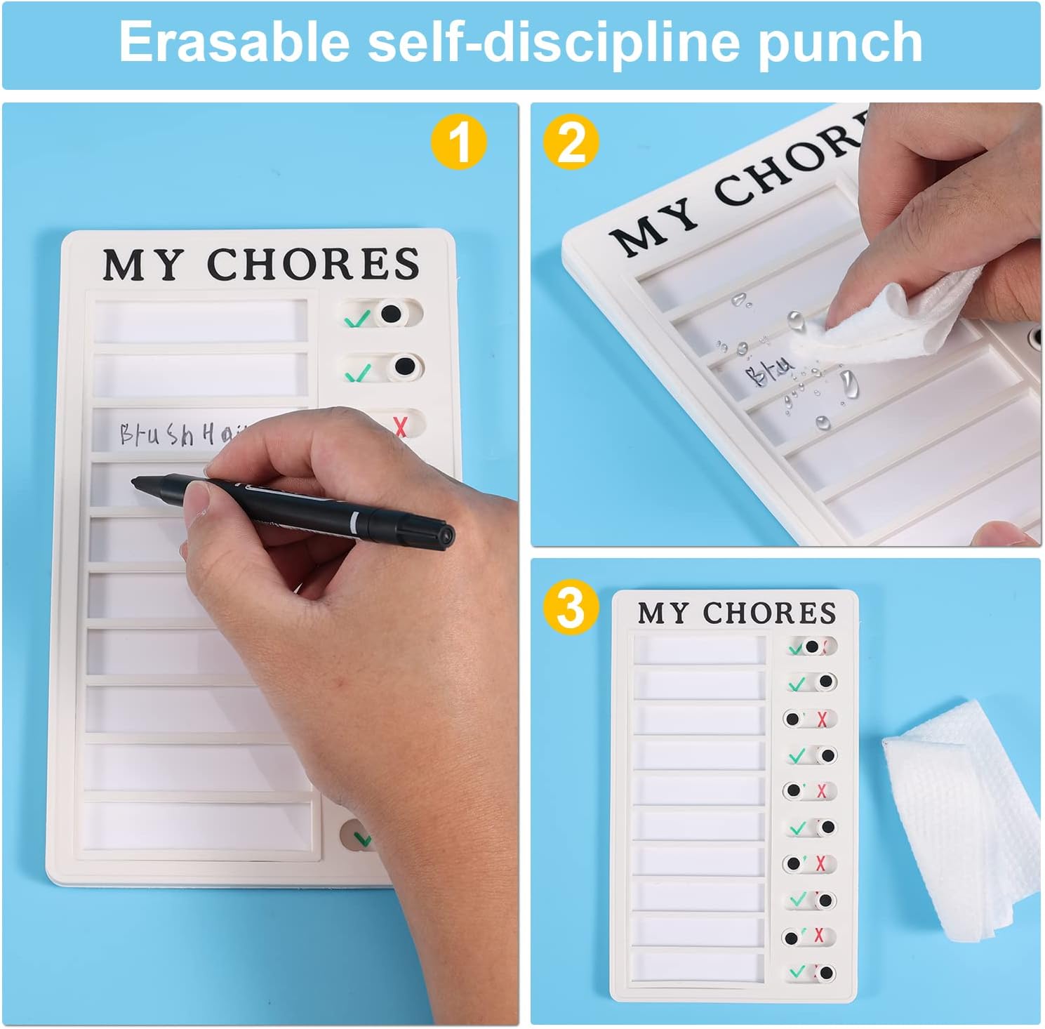 Magnetic Dry-erase Daily Routine Chart - MSFMART UK