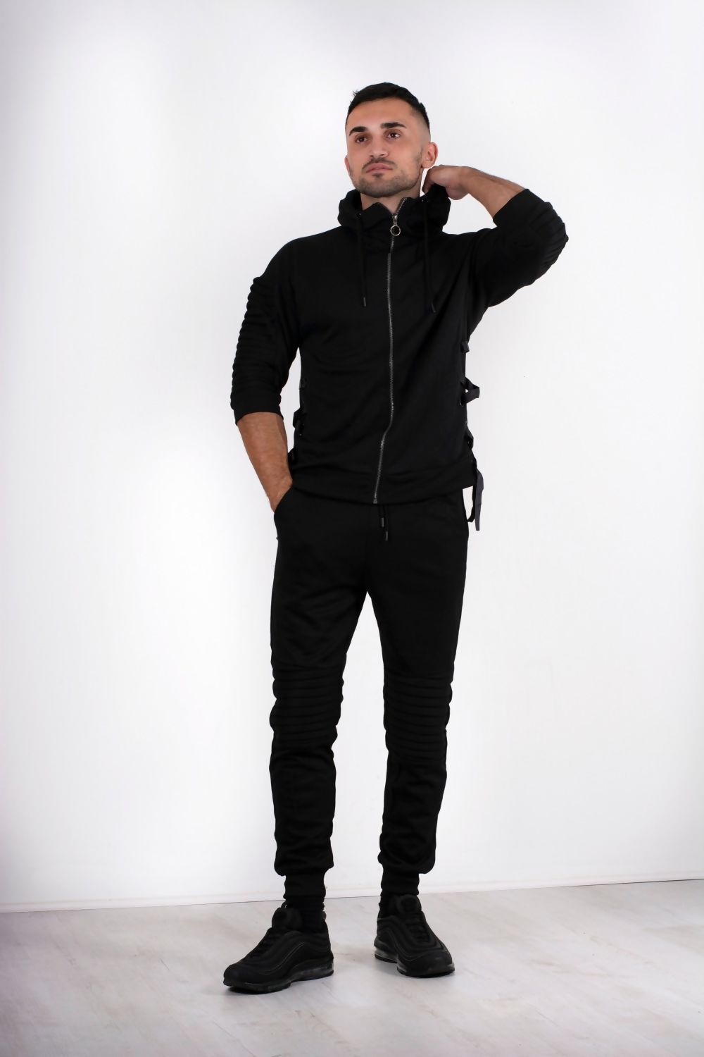 mens grey skinny tracksuit